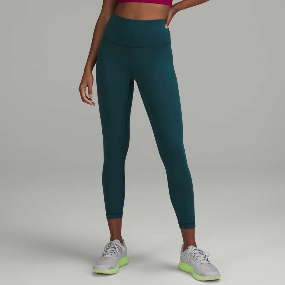 Lulu Lemon Wunder Train High-Rise Leggings 25” in Jasper Green